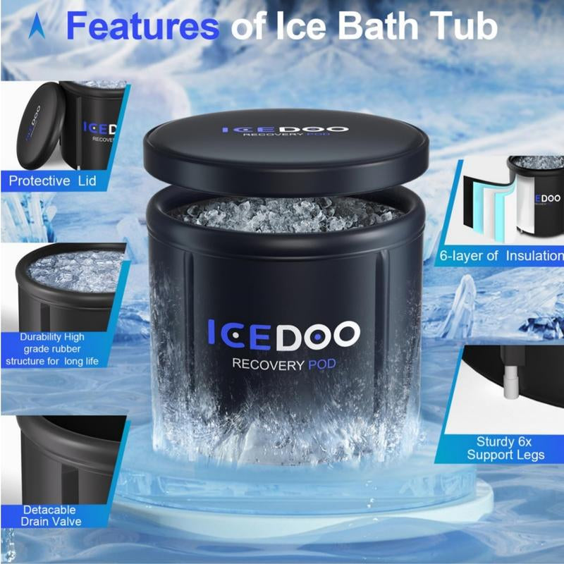 119 Gal Large Ice Bathtub for Athletes, Ice Bathtub Portable Ice Plunge Tub,Multiple Layered Inflatable for Cold Water Therapy Training