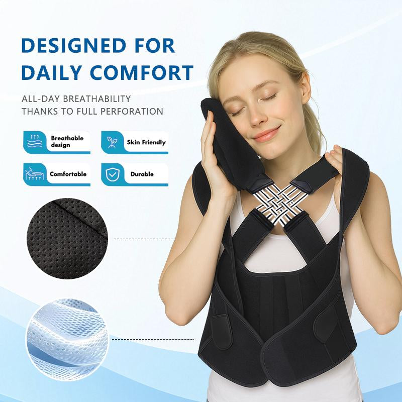Adjustable Posture Corrector Back Brace Shoulder Straightener with Shoulder Support Relieve Back Neck and Shoulder Pain for Men and Women Shoulder Brace for Back and Spine Alignment