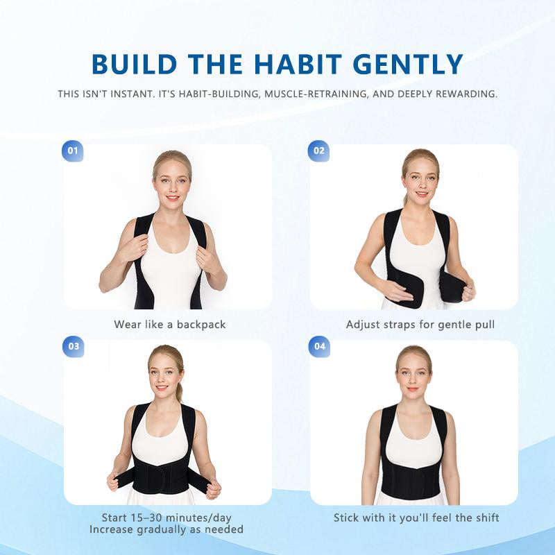 Adjustable Posture Corrector Back Brace Shoulder Straightener with Shoulder Support Relieve Back Neck and Shoulder Pain for Men and Women Shoulder Brace for Back and Spine Alignment