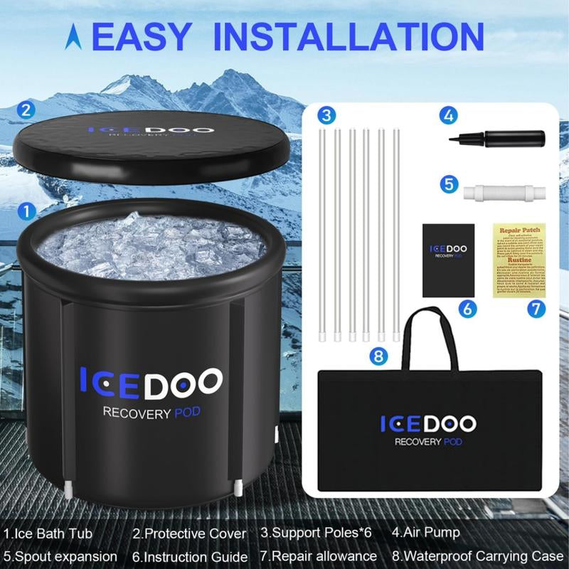 119 Gal Large Ice Bathtub for Athletes, Ice Bathtub Portable Ice Plunge Tub,Multiple Layered Inflatable for Cold Water Therapy Training